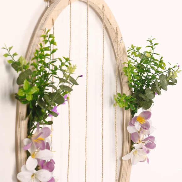 3 Lrg. Round Wooden Picture Frames, 1 White Carnation, 2 Eucalyptus and Lavender - Picture 4 of 5